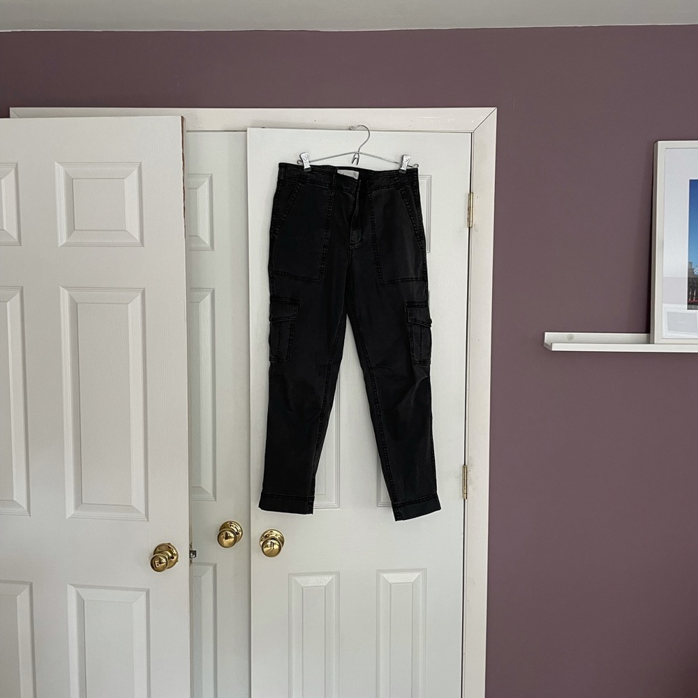 Anthropologie dark gray cargo pants. Size 28
